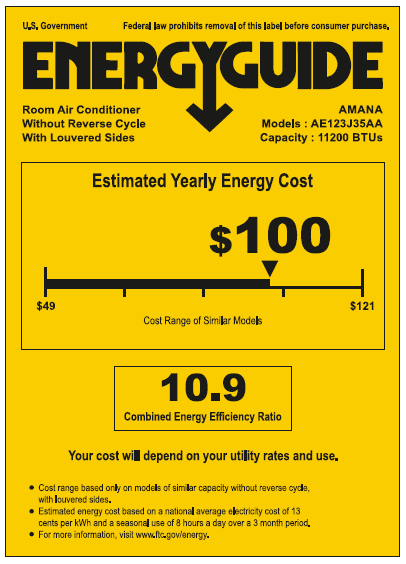 WRAC Energy Guide AE123